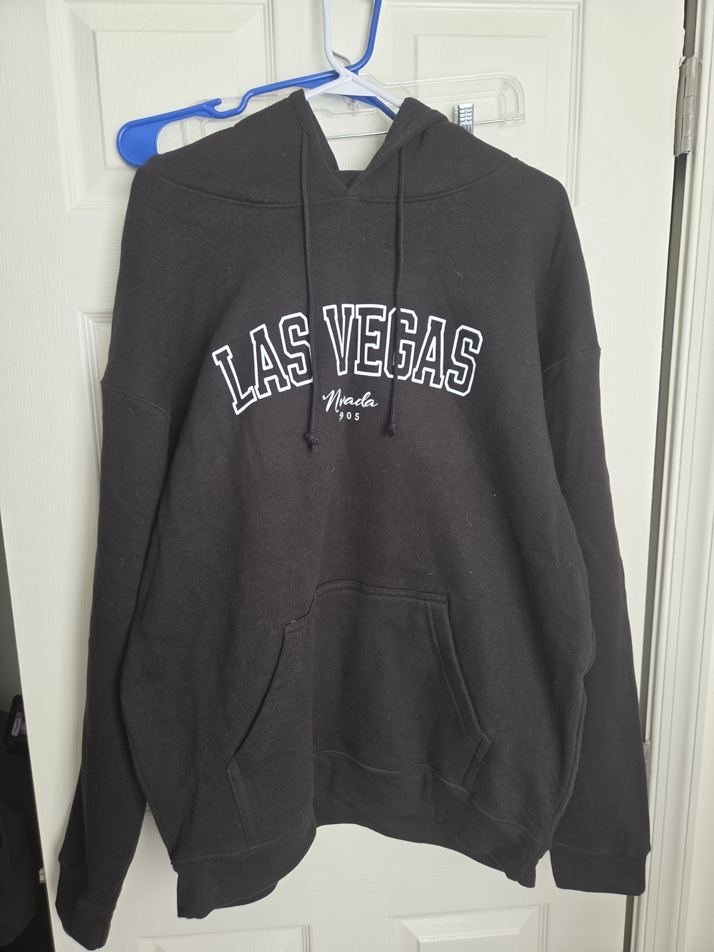 Delta Black Crewneck Hoodie with White "Las Vegas" Graphic